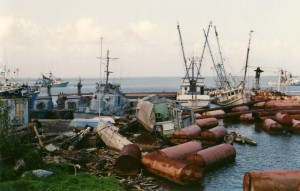 Managua Harbor after it was mined by the CIA in the 1980s. Managua, Nicaragua 1989. author photo