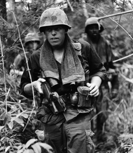 Soldiers on patrol. Photo: Charlie Haughey.Vietnam 1969