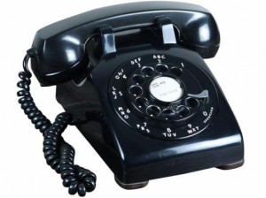 Classic Black Bell Systems 500 Series 1950s telephone. Made in USA.