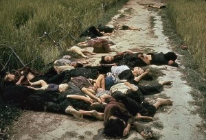 My Lai, March 16 1968. Ronald L. Haeberle/Life Magazine, via Associated Press. The My Lai Massacre (pronounced Me Lye)  was the Vietnam War mass murder of between 347 and 504 unarmed civilians in South Vietnam on March 16, 1968. It was committed by troops of Charlie Company 1st/20th 11th Light Infantry Brigade. Victims included women, men, children, and infants. Some of the women were gang-raped and their bodies mutilated. Twenty six soldiers were charged with criminal offenses, but only 2nd Lieutenant William Calley Jr., a platoon leader, was convicted. Found guilty of killing 22 villagers, he was sentenced to life in prison, but served only three and a half years under house arrest. In November 1969 Seymore Hersh exposed the incident, which prompted global outrage.  