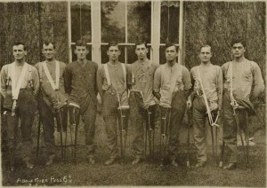 British amputees from World War I. Circa 1916
