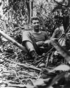 Gene (Bernice) Locklear in the bush before he was hit on LZ Francis. Tay Ninh 1970. Author collection.